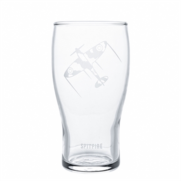 RAF Spitfire Etched Pint Glass & Bottle Opener Set