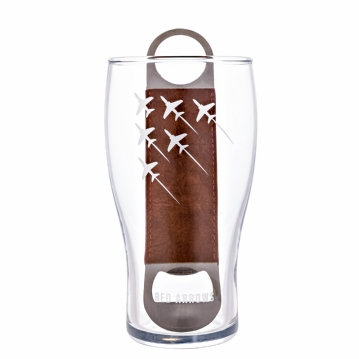 RAF Red Arrows Etched Pint Glass & Bottle Opener Set