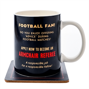 Civil Defence Football Watching Mug and Coaster Set
