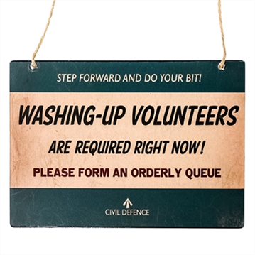Civil Defence Washing Up Wall Plaque