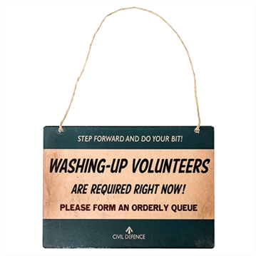 Civil Defence Washing Up Wall Plaque