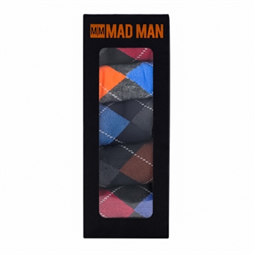 5 Piece Bright Argyle Boxed Socks