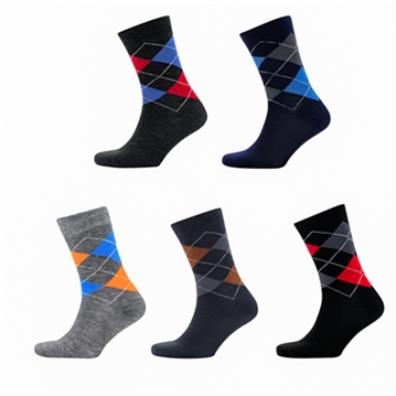 5 Piece Bright Argyle Boxed Socks