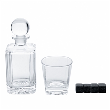 Whisky Glass Decanter, Tumbler & Cooling Stones Set