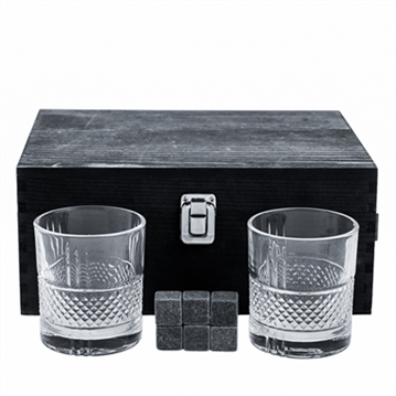 Whisky Glasses & Stones Bottle Gift Box