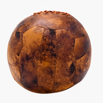 Distressed Faux Leather Football Doorstop
