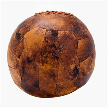 Distressed Faux Leather Football Doorstop