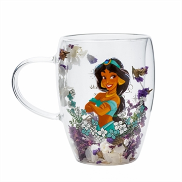 Disney Princess Jasmine Floral Glass Mug