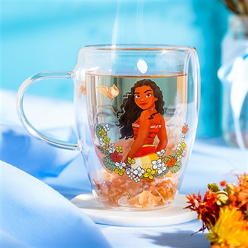 Disney Princess Moana Floral Glass Mug