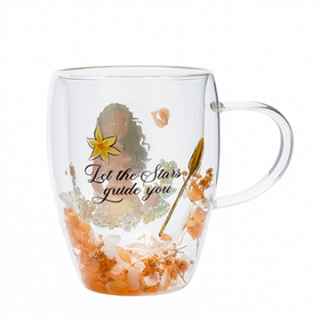 Disney Princess Moana Floral Glass Mug