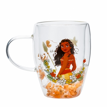 Disney Princess Moana Floral Glass Mug