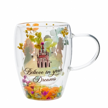 Disney Princesses Floral Glass Mug