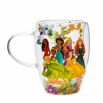 Disney Princesses Floral Glass Mug