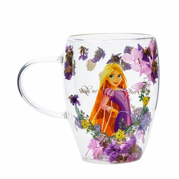 Disney Princess Rapunzel Floral Glass Mug