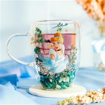 Disney Princess Cinderella Floral Glass Mug