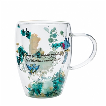 Disney Princess Cinderella Floral Glass Mug