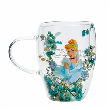 Disney Princess Cinderella Floral Glass Mug