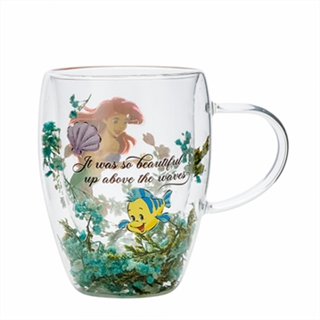 Disney Princess Ariel Floral Glass Mug