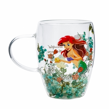 Disney Princess Ariel Floral Glass Mug