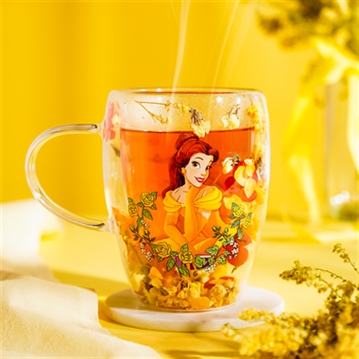 Disney Princess Belle Floral Glass Mug