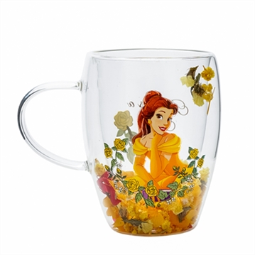 Disney Princess Belle Floral Glass Mug