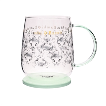 Disney Classic Collectable Bambi Glass Mug With Lid