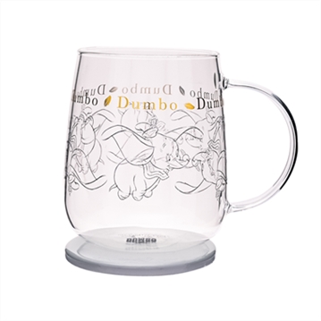 Disney Classic Collectable Dumbo Glass Mug With Lid