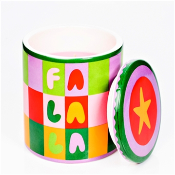 Raspberry Blossom Lidded Candle "Fa La La"