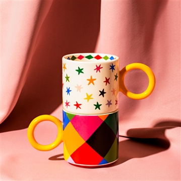 Raspberry Blossom Set of 2 Patterned Mugs