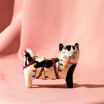 Raspberry Blossom Cat Shaped Candle Holder