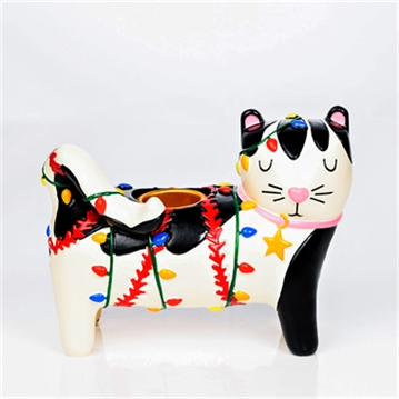 Raspberry Blossom Cat Shaped Candle Holder