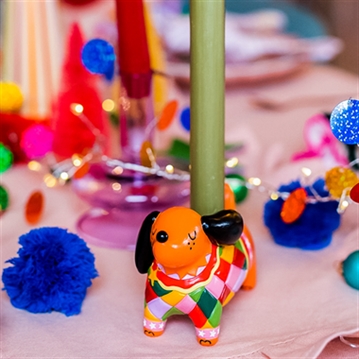 Raspberry Blossom Dog Shaped Candle Holder