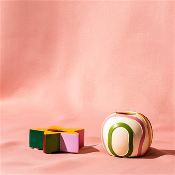 Raspberry Blossom Set of 2 Taper Candle Holders