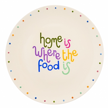 Raspberry Blossom Circle Platter - "Home Is Where The Food Is"
