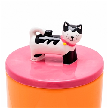 Raspberry Blossom Cat Treat Jar