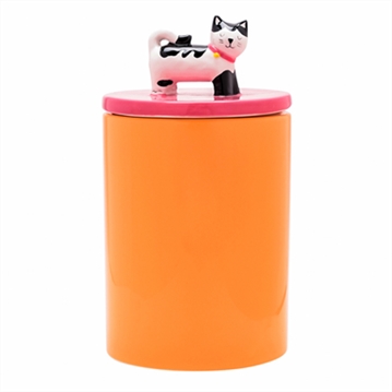 Raspberry Blossom Cat Treat Jar