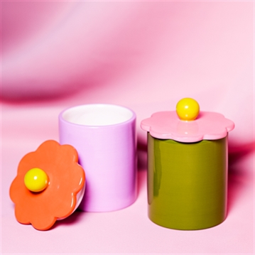 Raspberry Blossom Set of 2 Flower Storage Jars