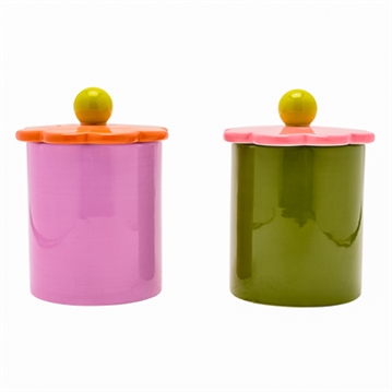 Raspberry Blossom Set of 2 Flower Storage Jars