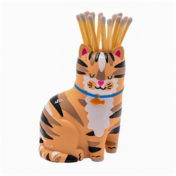 Raspberry Blossom Matchstick Holder - Cat