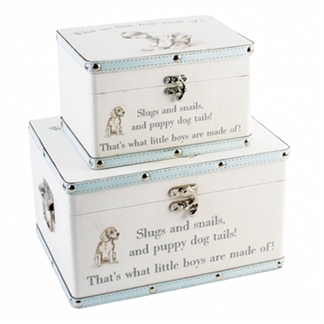 Set of 2 "Little Boys" Storage Boxes
