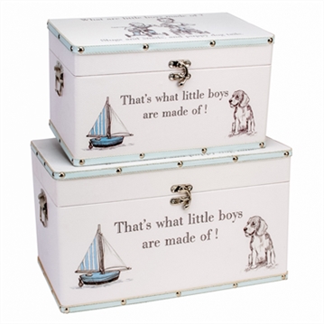 Set of 2 "Little Boys" Storage Boxes