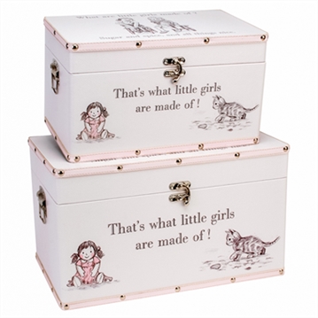 Set of 2 "Little Girls" Storage Boxes