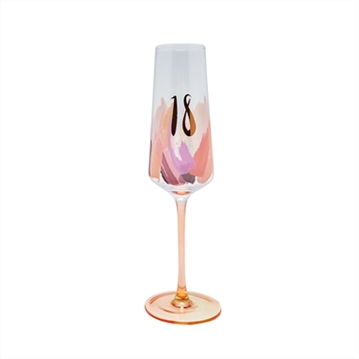 Brushstroke 18th Birthday Flute Glass