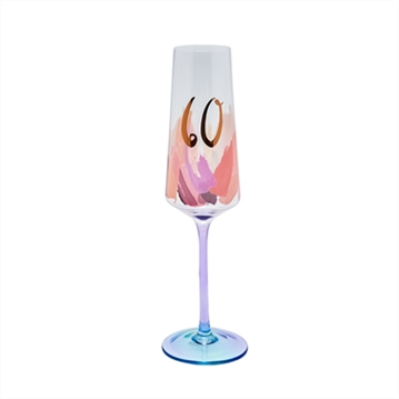 Brushstroke 60th Birthday Flute Glass
