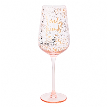 "Lovely Friend" Wine Glass