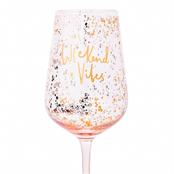"Weekend Vibes" Wine Glass