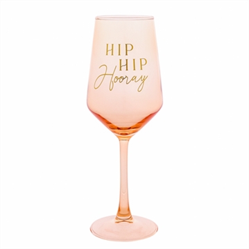 "Hip Hip Hooray" Wine Glass