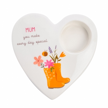 Love Life Ceramic Mum Tea Light Candle Holder