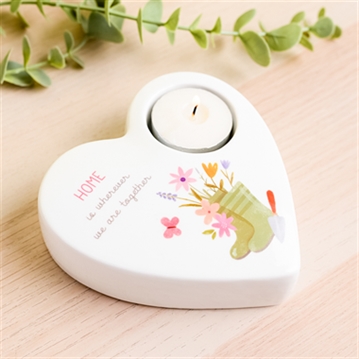 Love Life Ceramic Home Tea Light Candle Holder