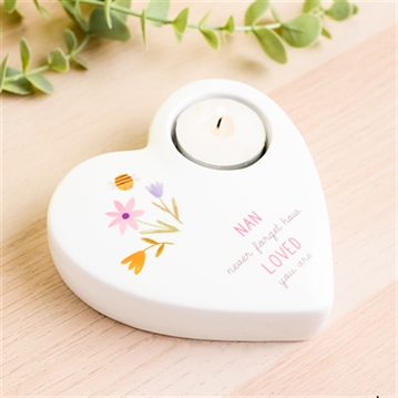 Love Life Ceramic Nan Tea Light Candle Holder